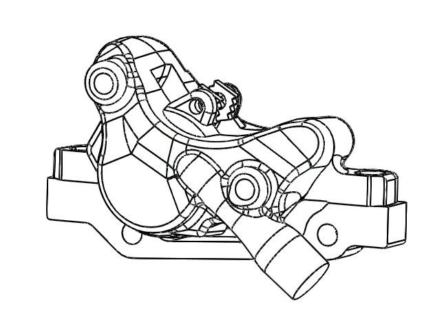 Rear 4-Piston Hydraulic Brake (Lever, Caliper Cable) Dualtron X LTD