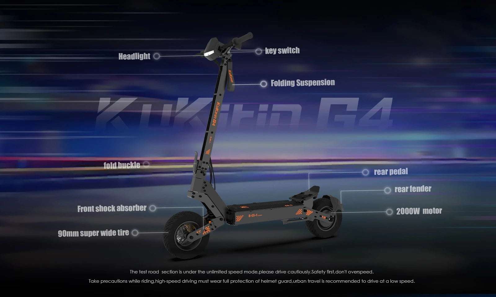 KuKirin G4 Electric Scooter main image options settings