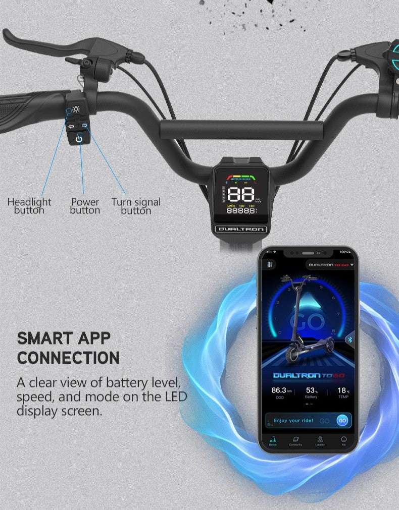 Dualtron Togo Limited Electric Scooter 60V Bluetooth application screen connected EY2