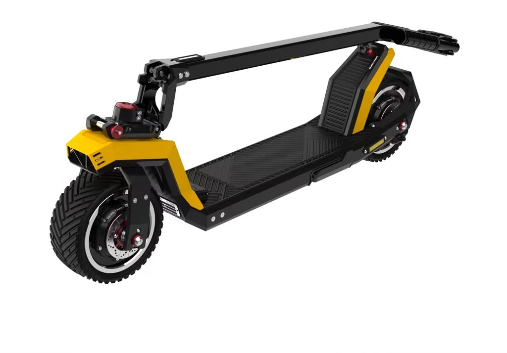 Dualtron Sonic Pro Electric Scooter folded yellow scooter