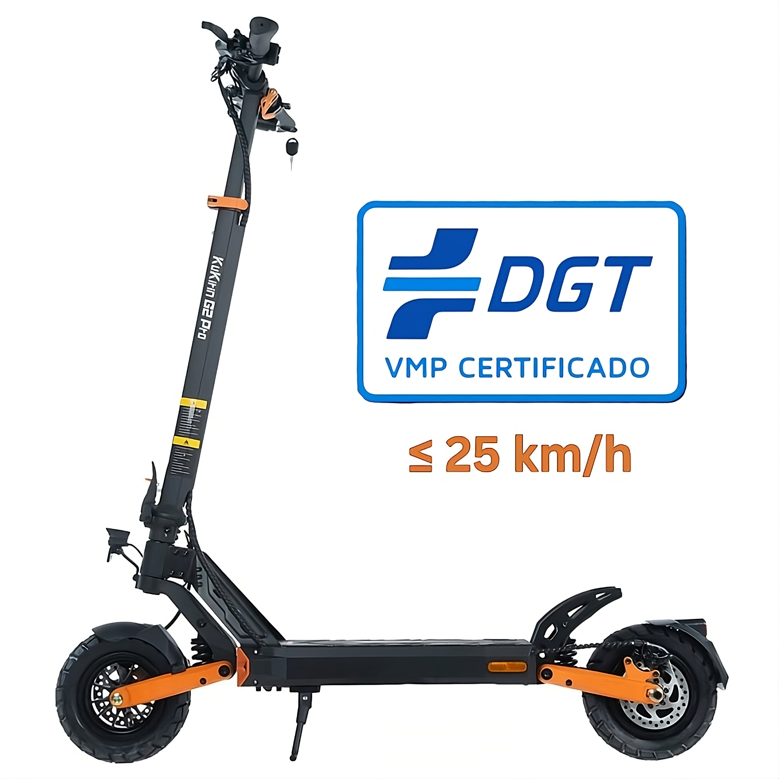 Electric scooter Kukirin g2 pro VMP with DGT certification logo on a white background