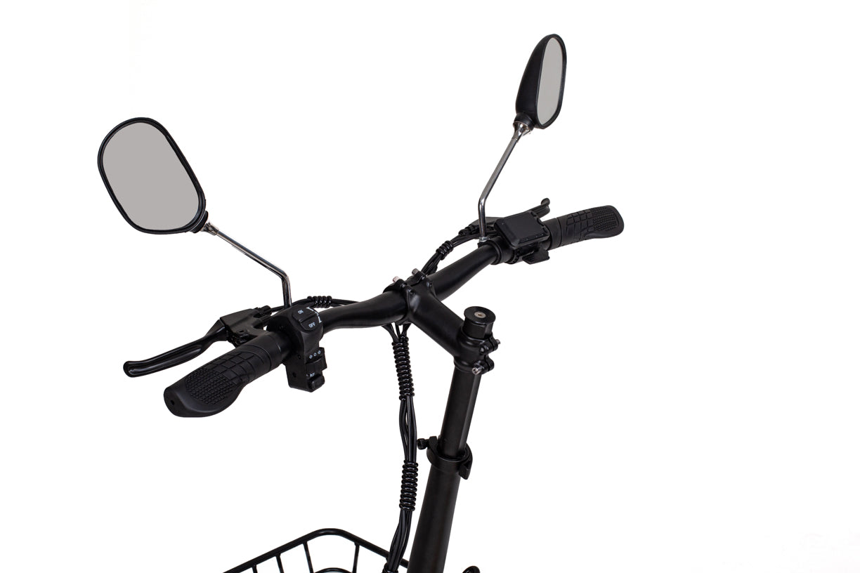 kukirin c1 pro electric scooter handlebar with mirrors on a white background