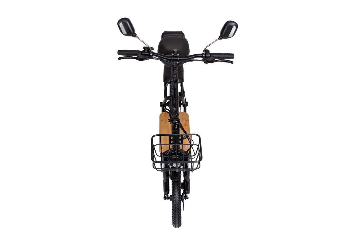 Black kukirin c1 pro electric scooter with a basket on a white background