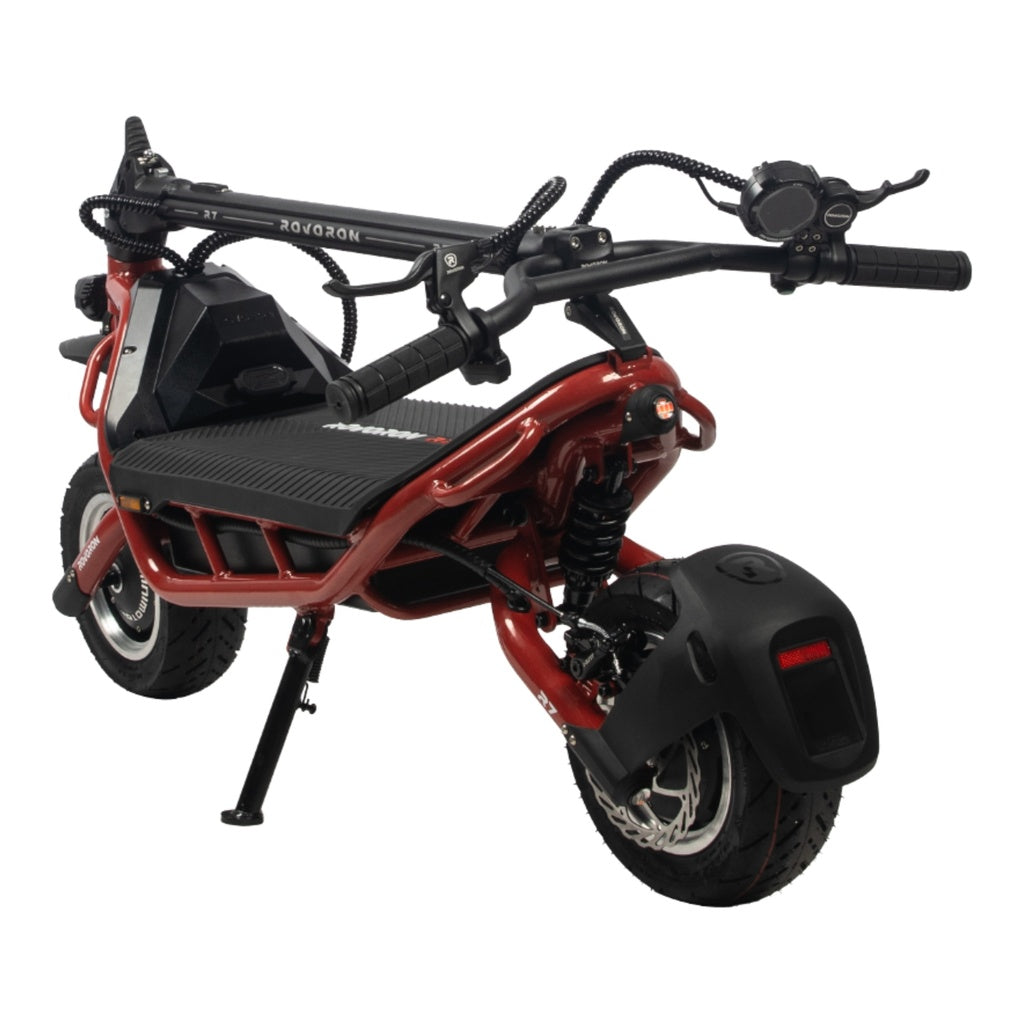 Rovoron R7, R7 Pro Electric Scooter, red, folded position