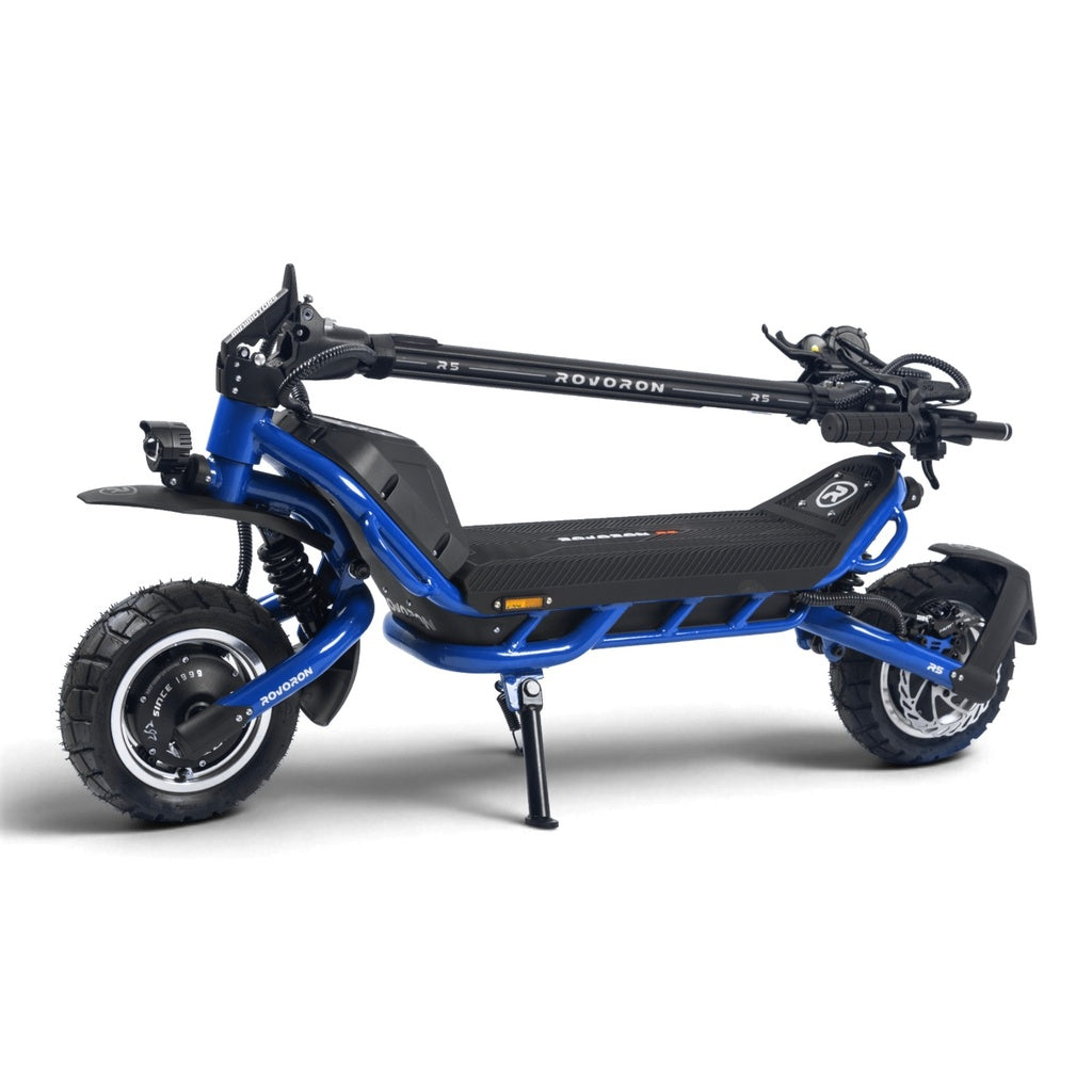 Rovoron R5 pro Electric Scooter blue folded