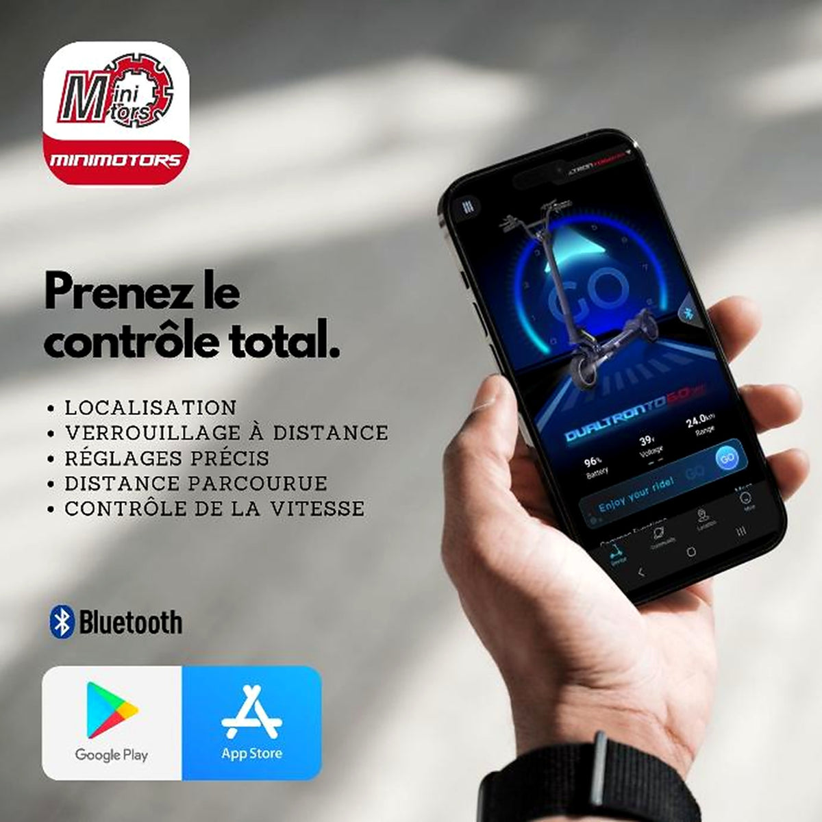 Dualtron Togo Limited Electric Scooter 60V Bluetooth application screen connected EY2