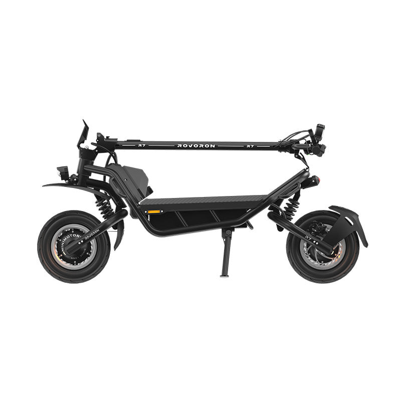 Rovoron R7, R7 Pro Electric Scooter, black, folded position