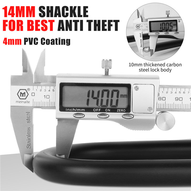 U-lock for bicycles, electric scooters, and motorcycles, 14 mm
